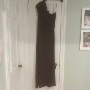 Elodie Jersey one shoulder maxi dress
